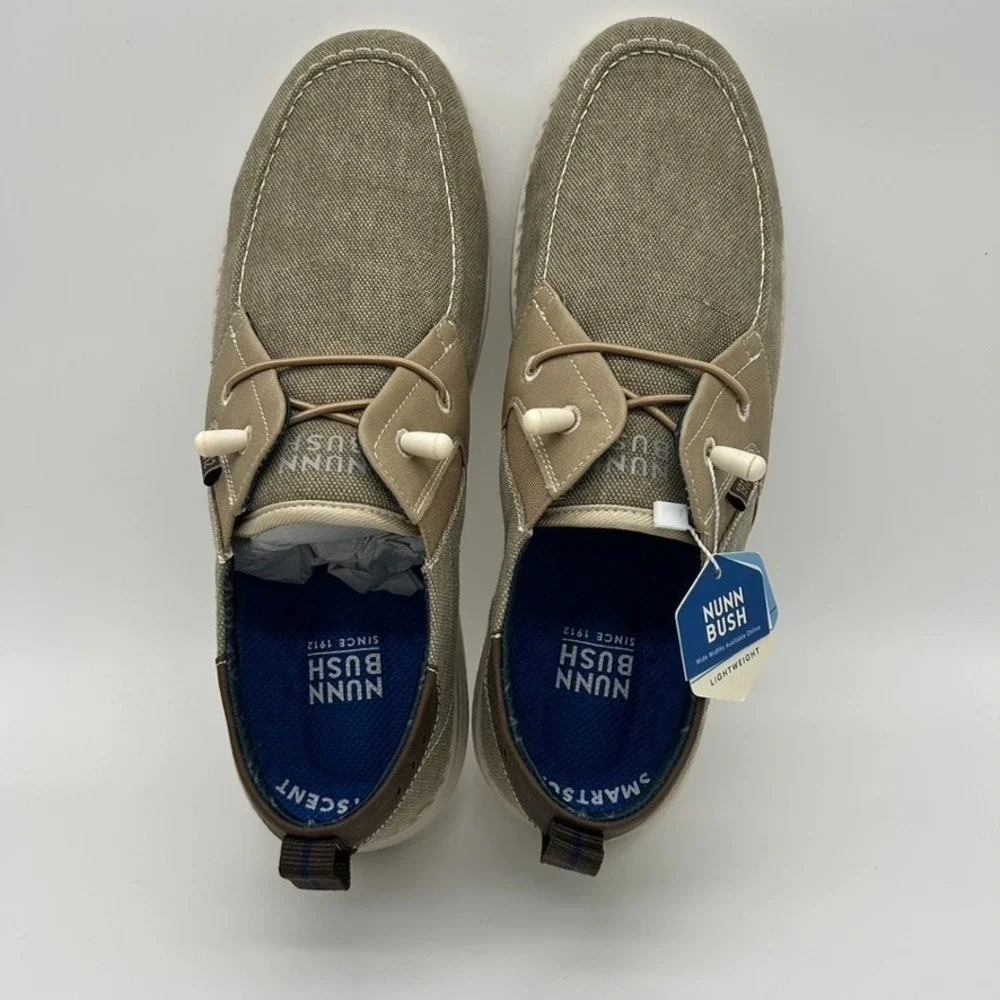 Nunn Bush Brewski Men's Size 10.5M  Stone/Pierre Moc Toe Slip-On Shoes -Open Box